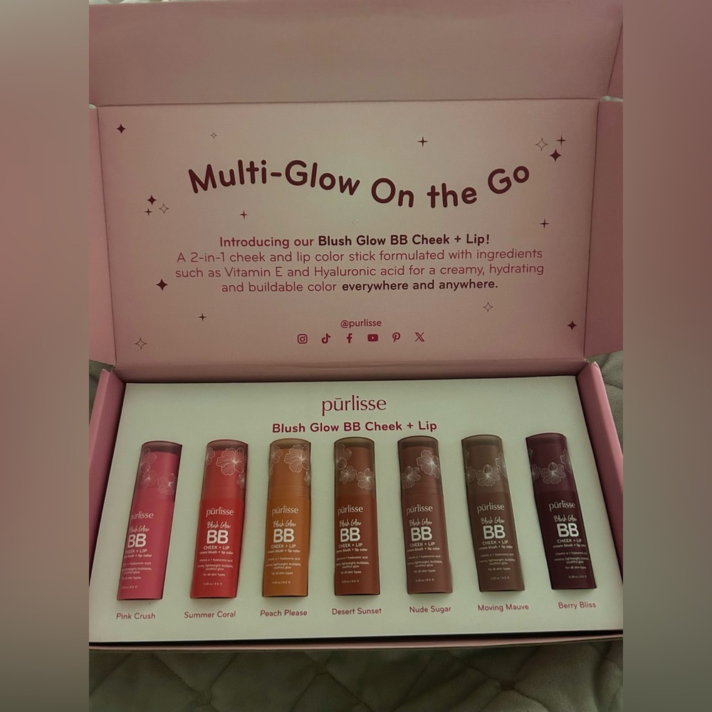 Purlisse Blush Glow BB Cheek + Lip Set (All colors)